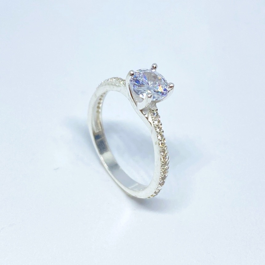 Nhẫn nữ bạc ta đính đá Evasilver, Trang sức bạc ta sang trọng nữ tính