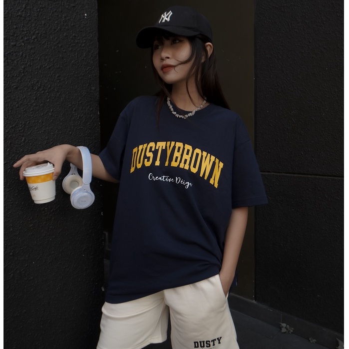 Áo Thun Unisex Form rông OLD Dusty Worldwide XANH ĐEN 100% Cotton 250gsm Local Brand Chính Hãng