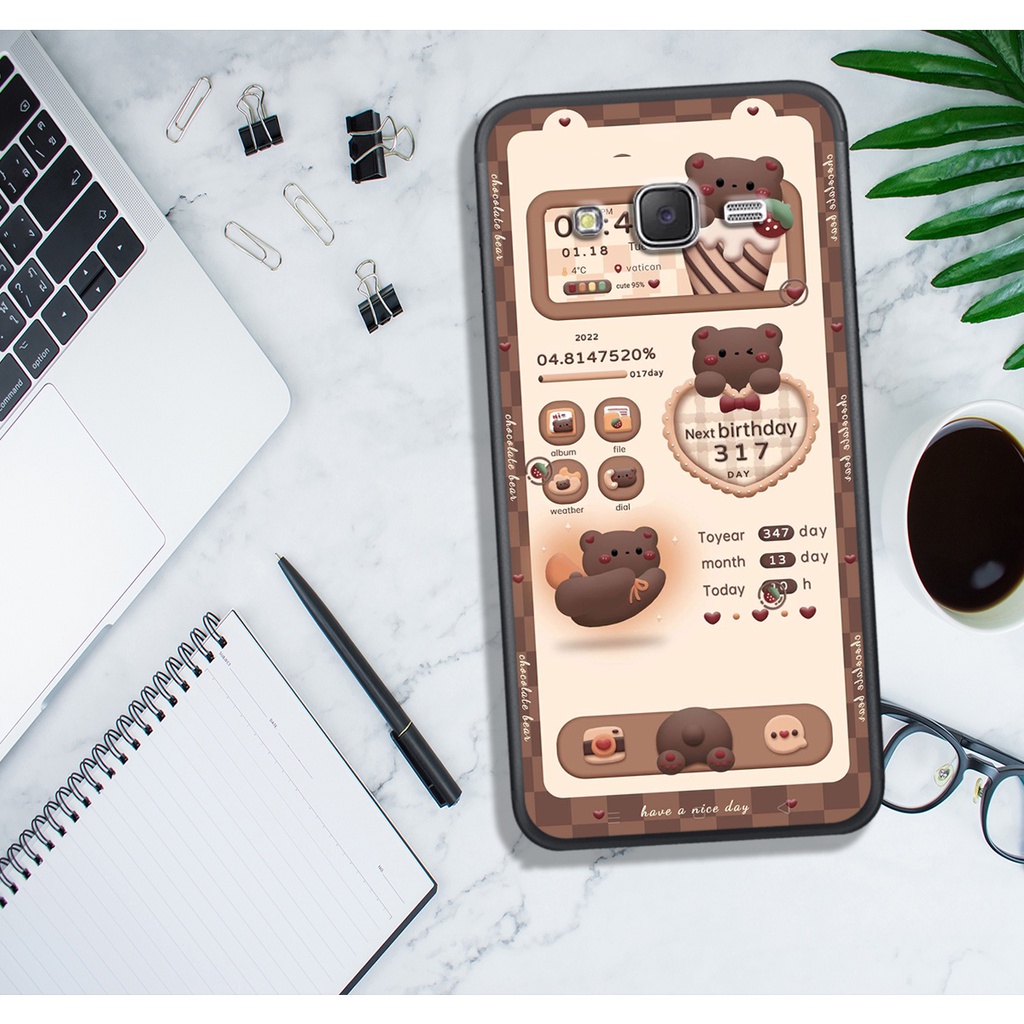 ỐP LƯNG SAMSUNG J1 2016 - J2 Prime - J5 2015 - J7 2015 , IN HÌNH GẤU NÂU CHOCOLATE ĐÁNG YÊU.