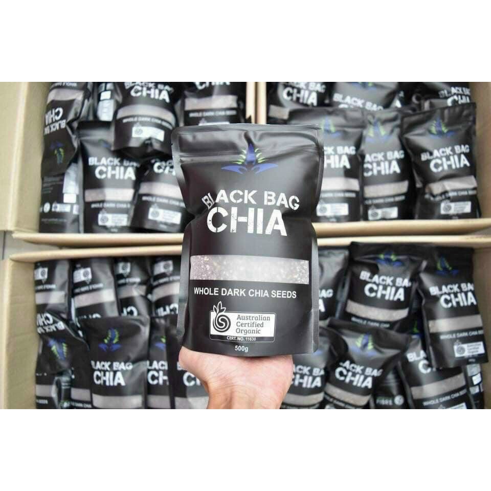 [DATE MỚI] Hạt chia đen Úc Black Bag CHIA - Chia Úc 1KG Absolute Organic hữu Cơ