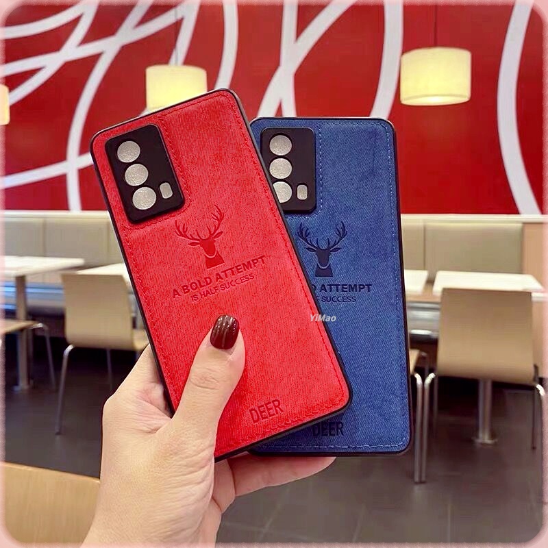 Casing Vivo V2027 V2029 V2026 V2032 V2043 1901 1902 1903 1904 1906 1907 1920 Phone Case 1814 Y1S 1820 1811 1816 1817 1807 1810 Vintage Fabric Deer Cloth Protective Soft Back Cover