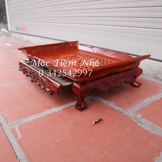 Khay trà cuốn thư gỗ hương-Khay trà không minh