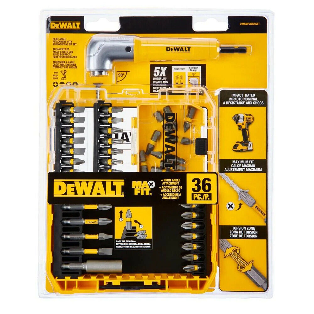 Bộ Mũi Vít Kèm Đầu Chuyển Góc Dewalt DWAMF36RASET (36 CÁI)