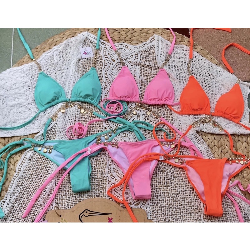 Bikini 2 mảnh phối trang sức siêu sexy sang chảnh 3 màu siêu ngọt