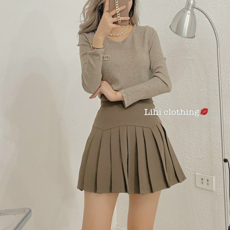 Chân váy xếp ly hàng QC