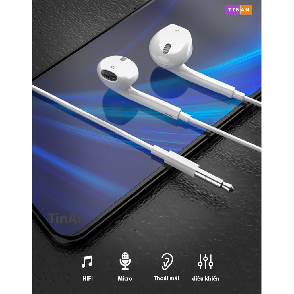 Tai nghe có dây,Tai nghe có mic,TinAn AT100 Jack 3.5 Tích hợp Micro và Nút điều chỉnh âm lượng