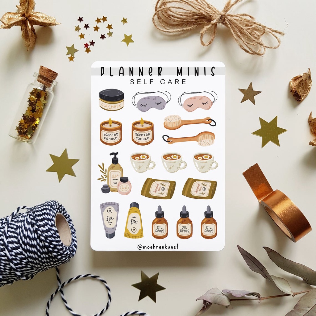 Sticker Trang Trí Sổ - Chủ Đề Nhật Ký - PM SELF CARE - Sổ Đựng Card - Trang Trí LOMO - Trang Trí TOPLOADER
