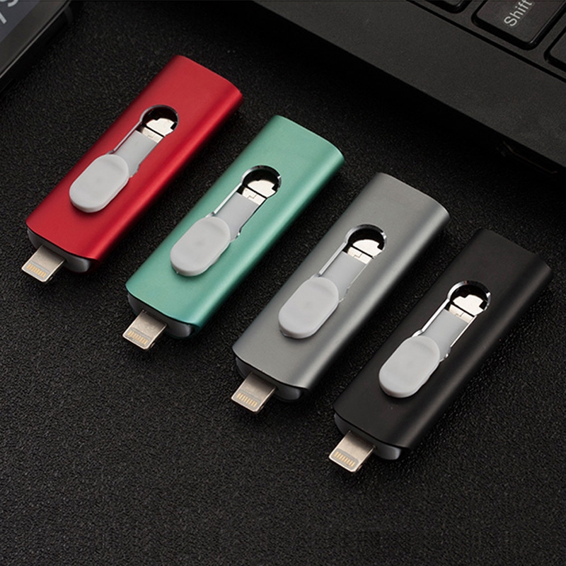 Usb Otg 256gb 128gb 64gb 32gb 3.0 3 Trong 1 Cho Iphone Pc