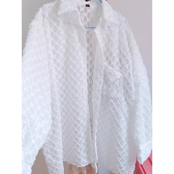 N33  SẴN Set áo sơ mi lưới dáng rộng quần đùi có Big size đi biển đi chơi siu xinh COÁ ẢNH THẬT