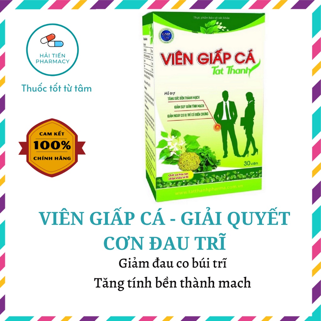 Viên uống giấp cá plus hỗ trợ co búi trĩ, giảm trĩ nội, trĩ ngoại, táo bón, suy nhược tĩnh mạch