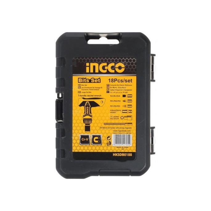 Bộ tua vít tay cầm chữ T 24 chi tiết đa năng INGCO HKSDB0188 đóng mở 2 chiều tự động có nam châm sửa điện thoại máy tính