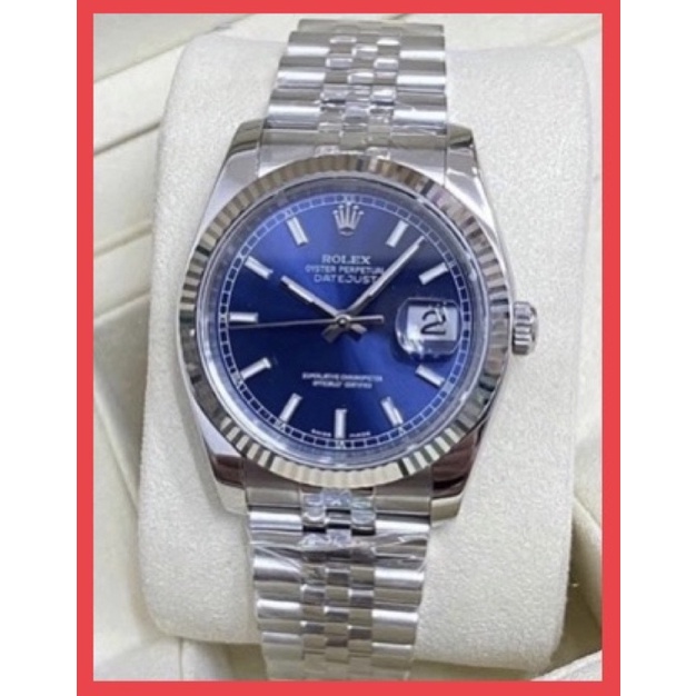 Đồng hồ cơ nam R0LEX automatic mặt xanh viền băm chống nước