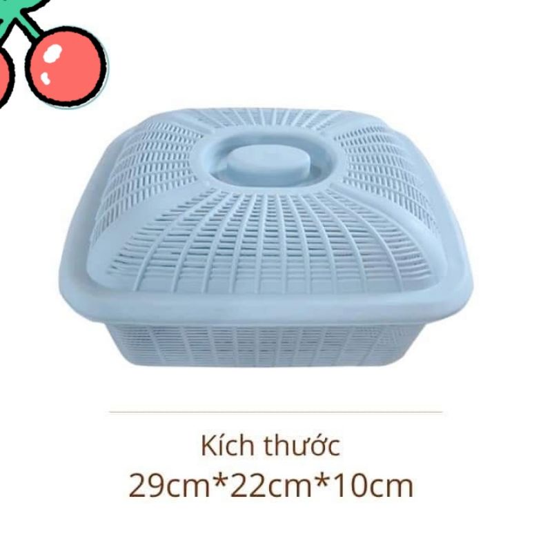 Rổ vuông có nắp đậy - Rổ đựng đồ hoa quả gọn gàng,sạch sẽ tiện lợi