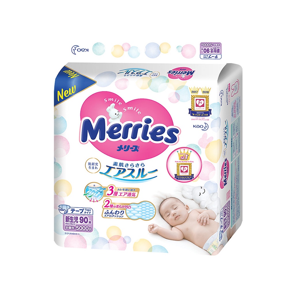 Bỉm Merries Nội Địa Nhật Đủ Size Dán/Quần NB96/S88/M68/M64/L50/XL44/XXL28 | Minizon Kids