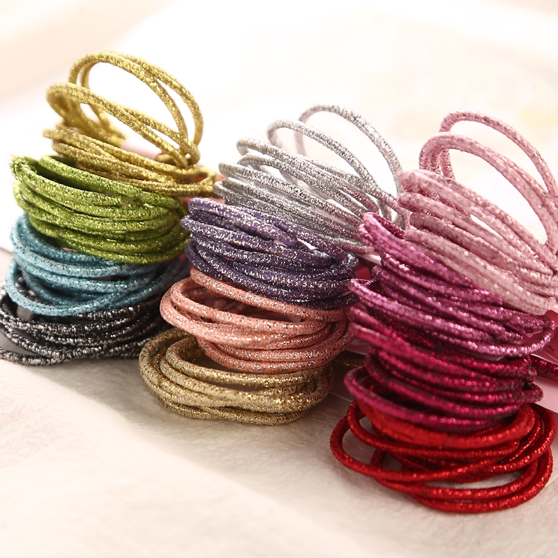 【TGS】(dây buộc tóc） 10Pcs/Cards  Child Rubber Bands Kids Hair Tie Wholesale Candy Colors Hair Elastics Hair Accessories