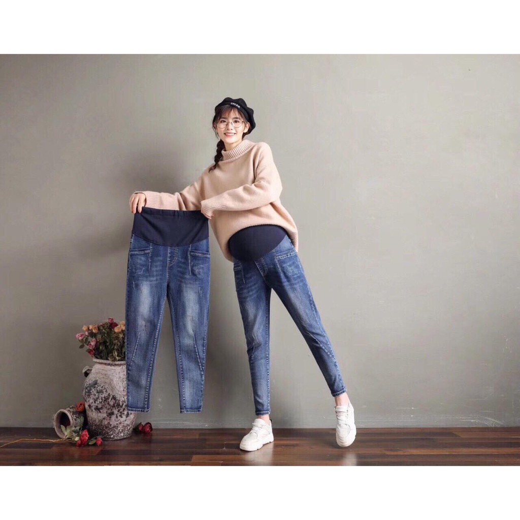 Quần Bầu Jean baggy from tây Q014 form rộng rãi thoải mái