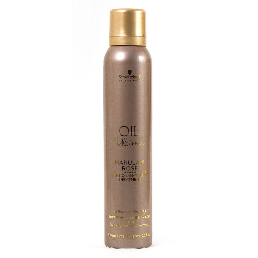 Dầu xả dạng Mousse bọt phục hồi tóc hư tổn Schwarzkopf Oil Ultime Marula &amp; Rose Light Oil-In-Mousse Treatment 200ml