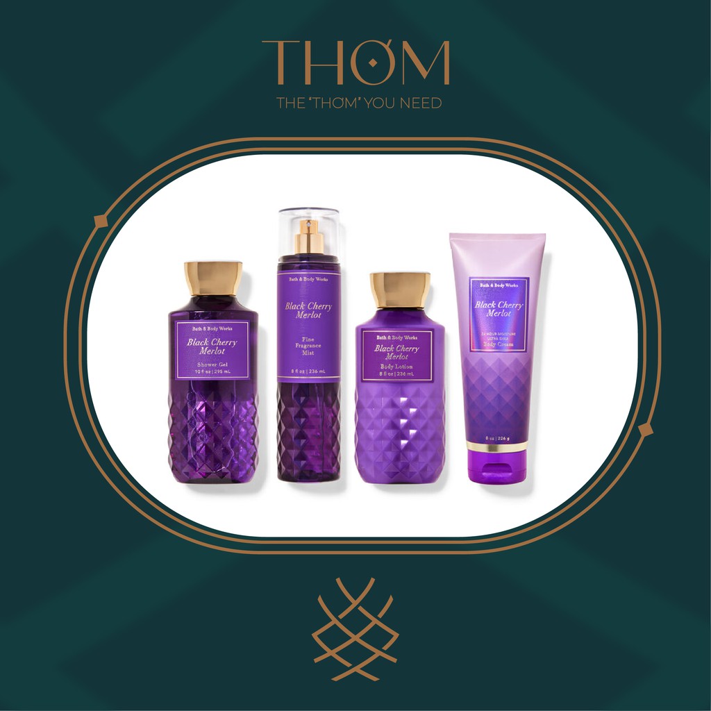 BLACK CHERRY MERLOT | Sản Phẩm Tắm Dưỡng Xịt Thơm Toàn Thân Bath & Body Works