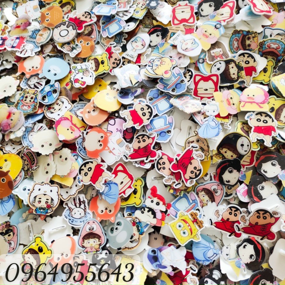 Sỉ Combo 100 pin stick khuy cài balo, túi dễ thương