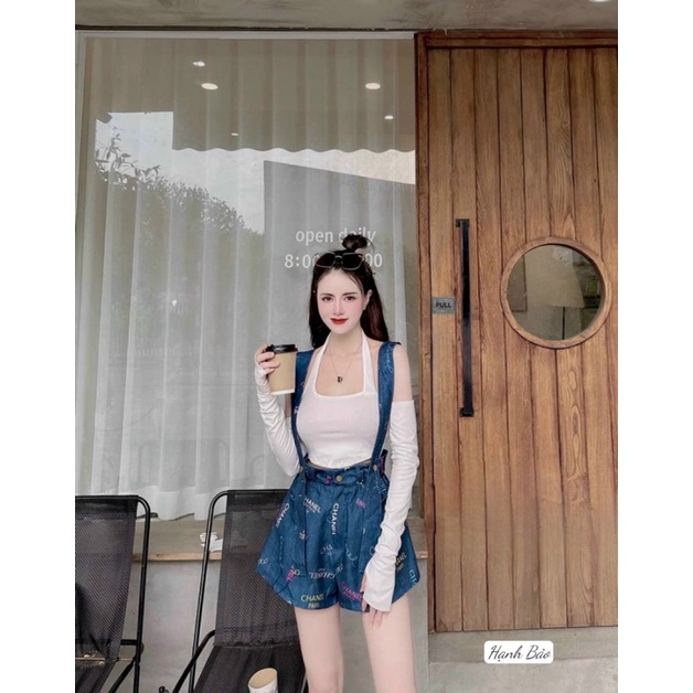 Sét yếm mix áo 3 lỗ cổ yếm tay rời siêu hot