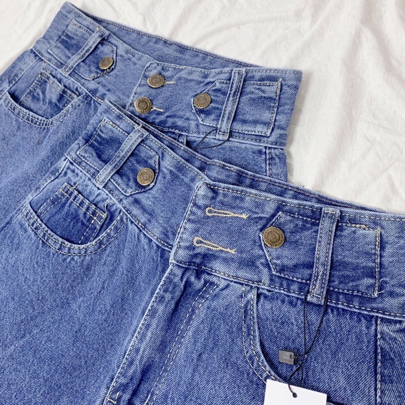 Quần Baggy Nữ Hack Dáng KHA-027 | Quần Baggy Jean Cạp Cao | Vải Jean Wash Xịn | Hàng Đẹp