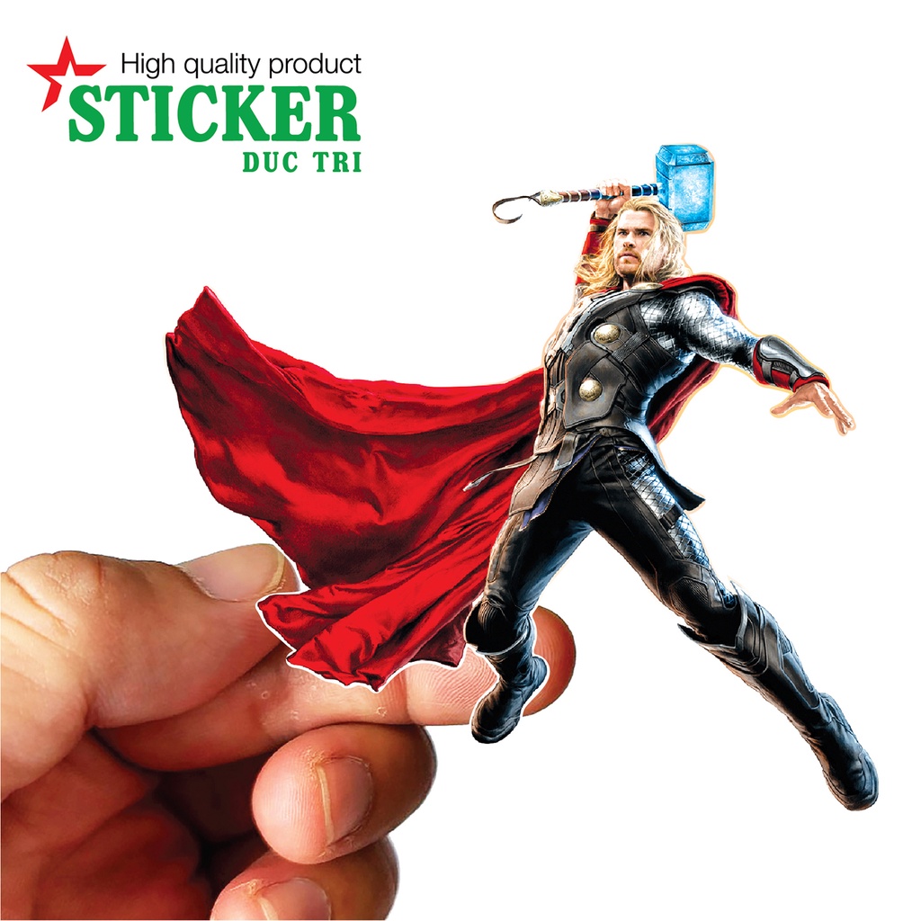 Bộ Sticker THOR, Miếng dán được cắt sẳn có màng bảo vệ chống nước chống trầy.