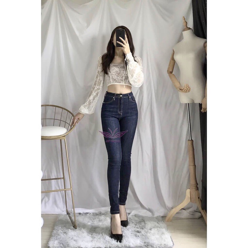 Quần jean nữ lưng cao NPSHOP skinny jeans siêu tôn dáng , quần bò nữ cao cấp dáng ôm basic | BigBuy360 - bigbuy360.vn