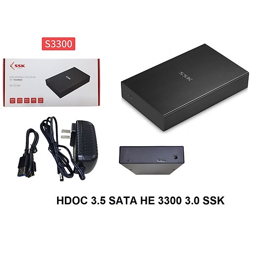 Hdd Box SSK 3.5 Sata HE S3300 , Hộp Đựng ổ Cứng Máy Bàn 3.5' SSK S3300