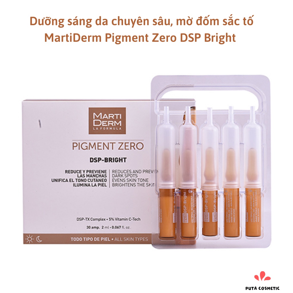 Martiderm Pigment Zero DSP Bright - Ampoule dưỡng sáng đều màu da