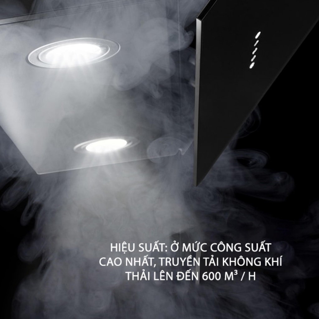 Máy Hút Mùi Klarstein Alina 60cm bộ lọc carbon hoạt tính, đèn led đổi màu