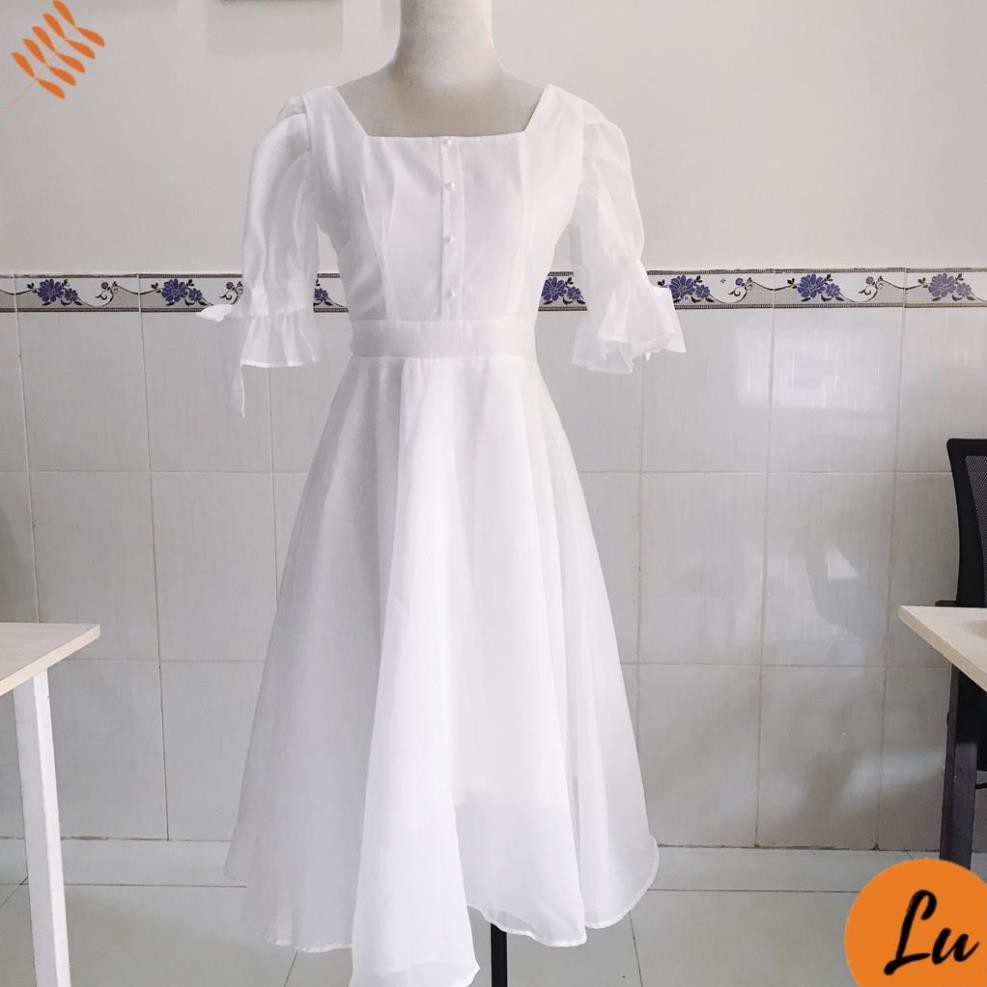 Váy Nữ Đẹp 💖FREESHIP💖 Đầm trắng dự tiệc tay nơ xinh xắn [Mẫu Mới 2021] | BigBuy360 - bigbuy360.vn