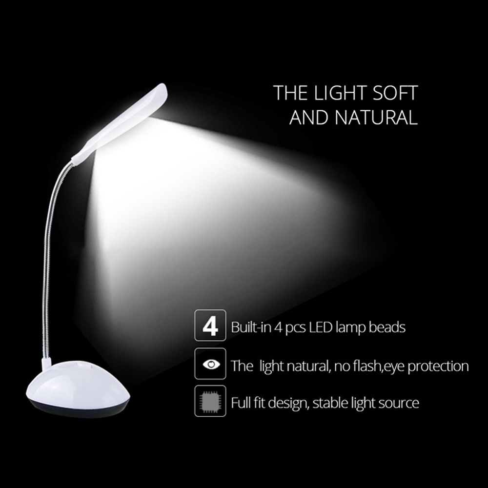 Đèn LED để bàn có thể điều chỉnh được với năng lượng pin AAA