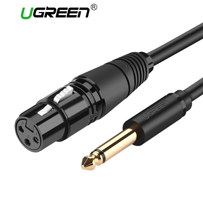 [Mã ELHACE giảm 4% đơn 300K] Cáp Audio 6.5mm sang Canon (XLR) Cao Cấp Ugreen 20721 dài 5met Chính Hãng