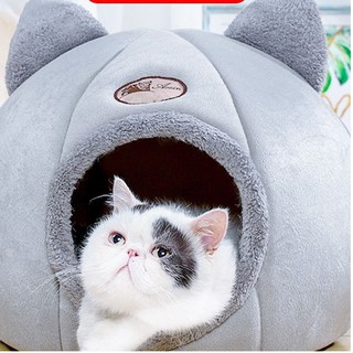 Nhà nằm đệm lông xù cho chó mèo size L 40cm40cm