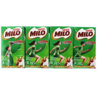 Lốc 4 hộp sữa thức uống lúa mạch nestle milo 115ml