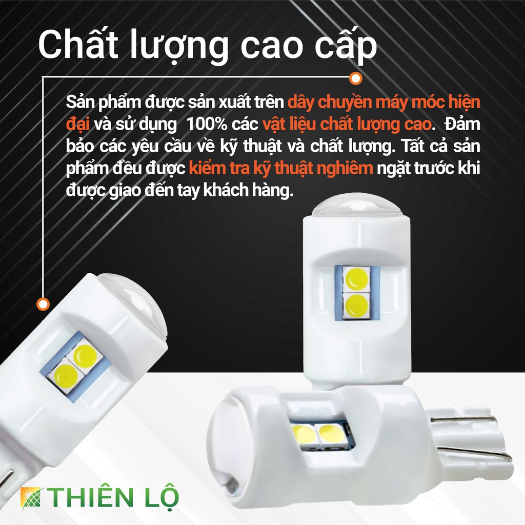 Bộ 2 Bóng đèn LED T10 Đúc Sứ 3030 6 SMD Siêu sáng đèn Xi nhan demi cho ô tô xe mày - Sản phẩm cao cấp của Thiên Lộ