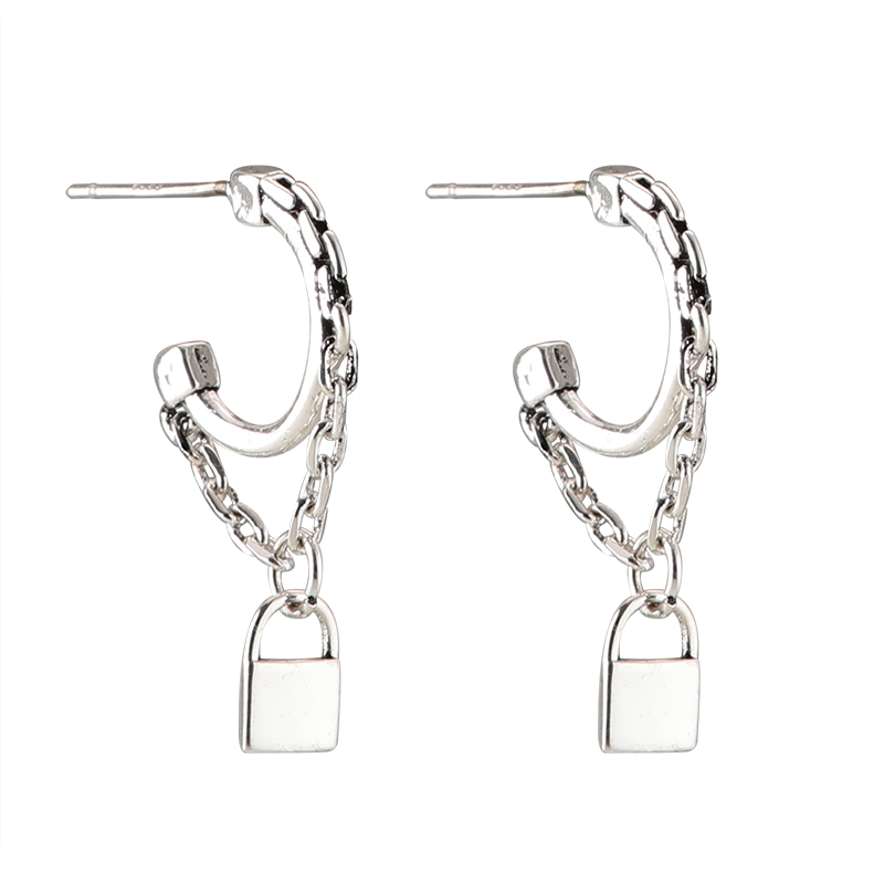 Khuyên Tai Hình Ổ Khóa Độc Đáo Cá Tính Phong Cách Hiphop