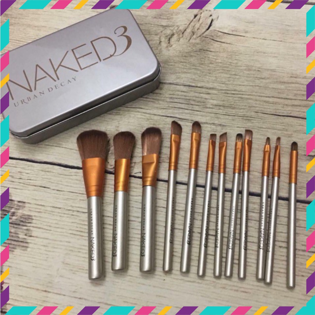 Bộ cọ Naked3 gồm 12 cây (hộp thiếc)