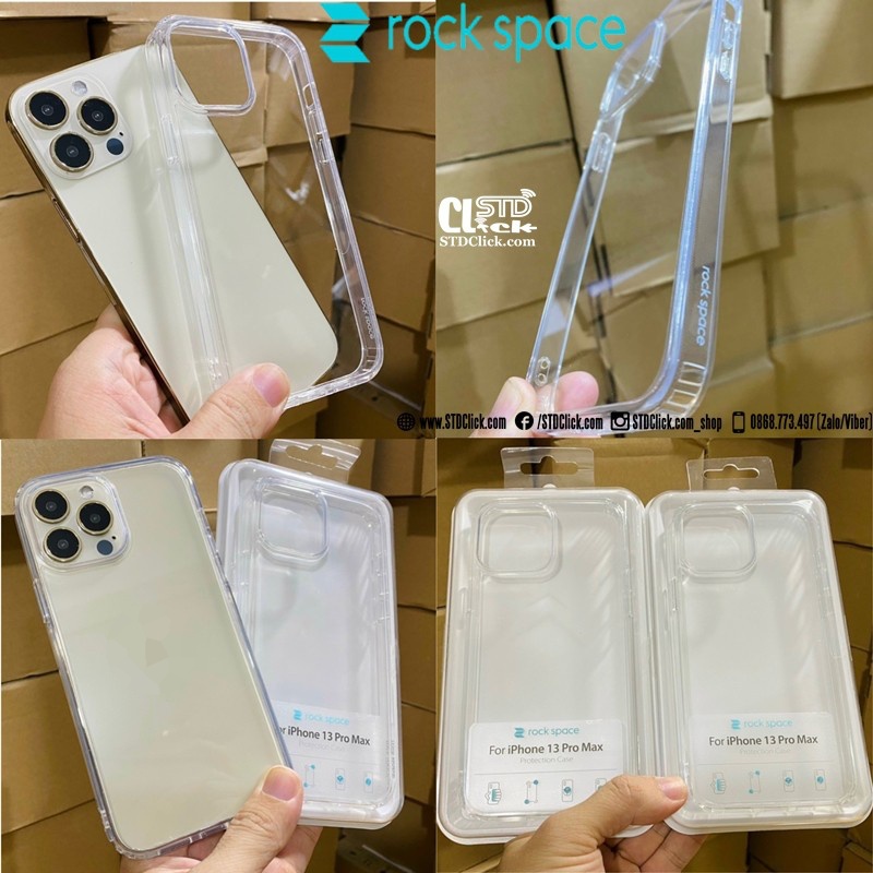 ỐP LƯNG IPHONE 13 PRO MAX - 13 PRO - 13 ROCK PURE LƯNG CỨNG TRONG VIỀN DẺO HÀNG CHUẨN