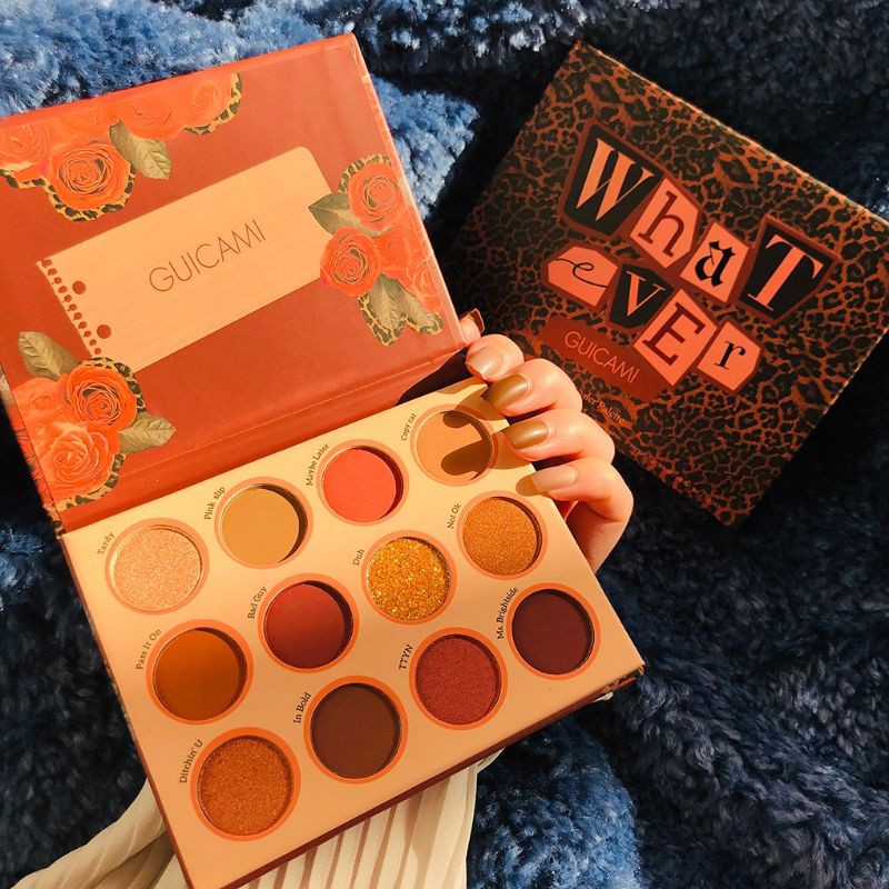HOT TAOBAO — Bảng Mắt 12 Ô Whatever Nhũ Lì - Bảng Phấn Màu Mắt Nhũ Lì 12 Ô GUICAMI Cao Cấp