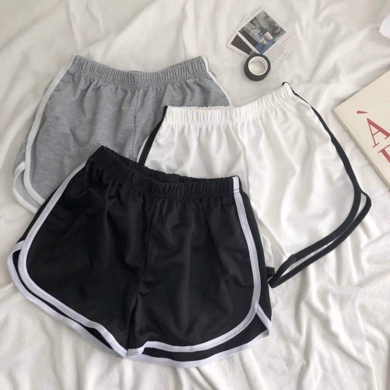 Quần Short Nữ Mặc Nhà Mùa Hè, Quần Đùi Nữ Ngắn Chạy Viền Tập Gym 3 Màu