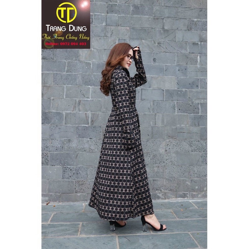 Áo váy chống nắng nữ dáng dài toàn thân chất UMI dày dặn mềm mát co giãn thoải mái hàng cao cấp