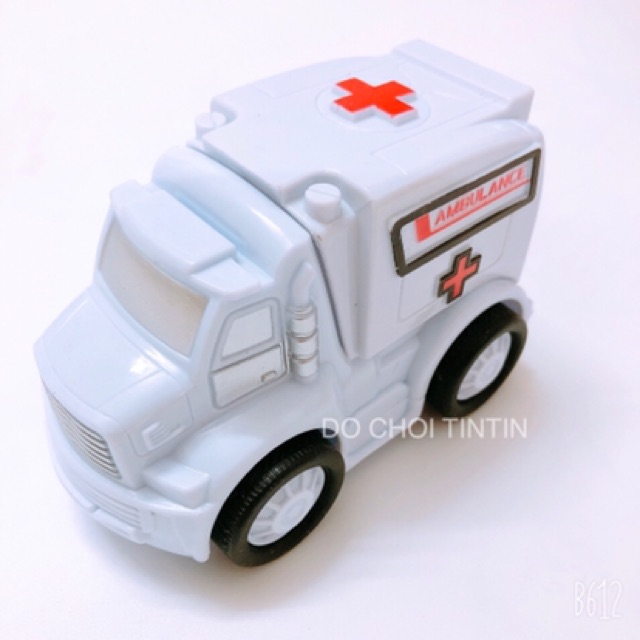 [HÀNG XỊN - TO - ĐẸP] Trọn bộ 4 xe công trường, xe cấp cứu, xe cứu hoả, xe cảnh sát chạy trớn