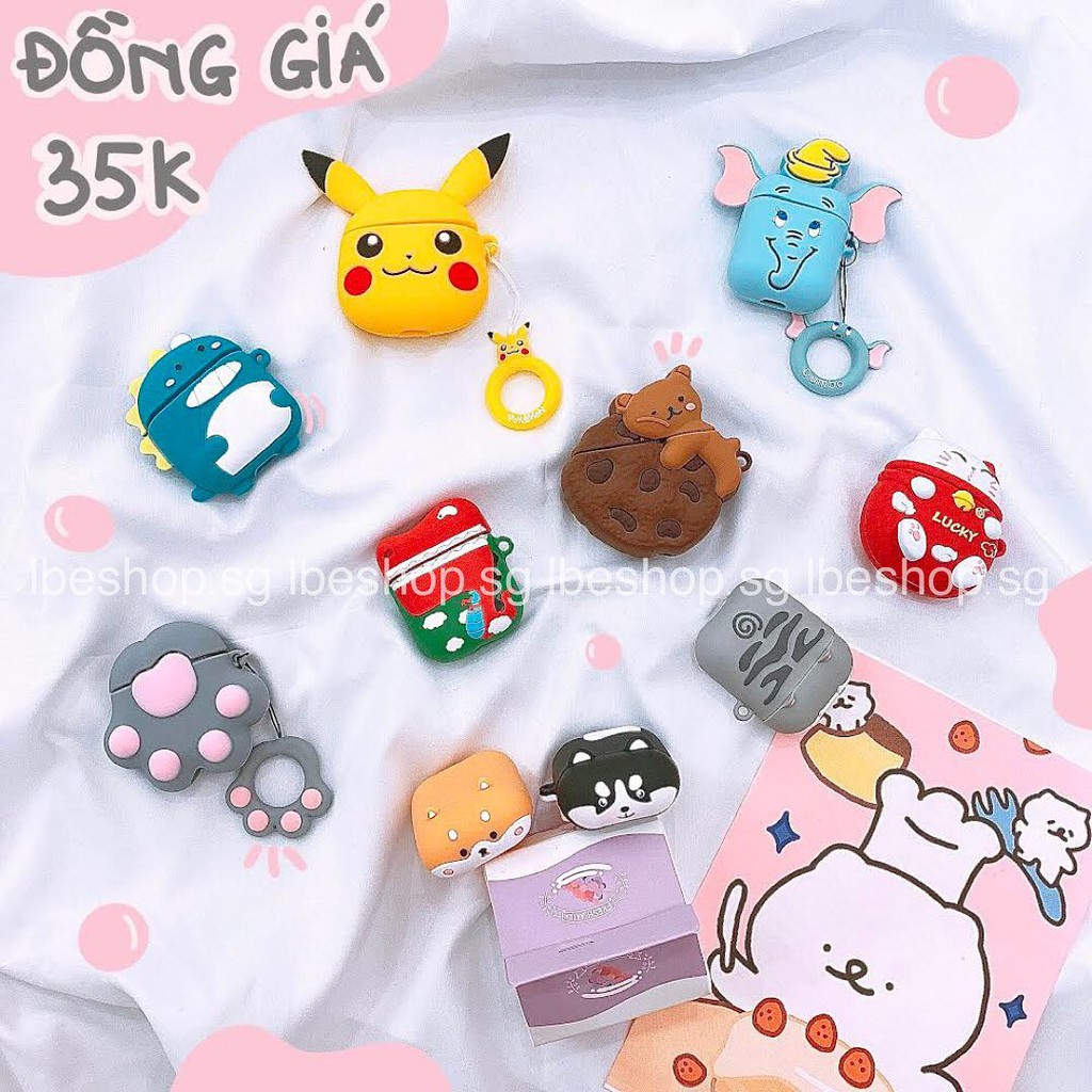 Ốp Bảo Vệ Tai Nghe Case Airpods 1 2 Đồng Giá 35K Nhiều Mẫu Dễ Thương Chất Liệu Silicone