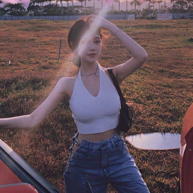 Áo Croptop Hở Lưng, Áo Hai Dây Cổ V Quyến Rũ Moda.H