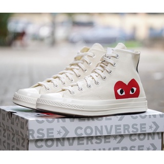 (AUTHENTIC 100%) Giày Sneaker Thể Thao Auth CONVERSE 70S HIGH CREAM WHITE RED 150205C  CDG Chính Hãng 100%