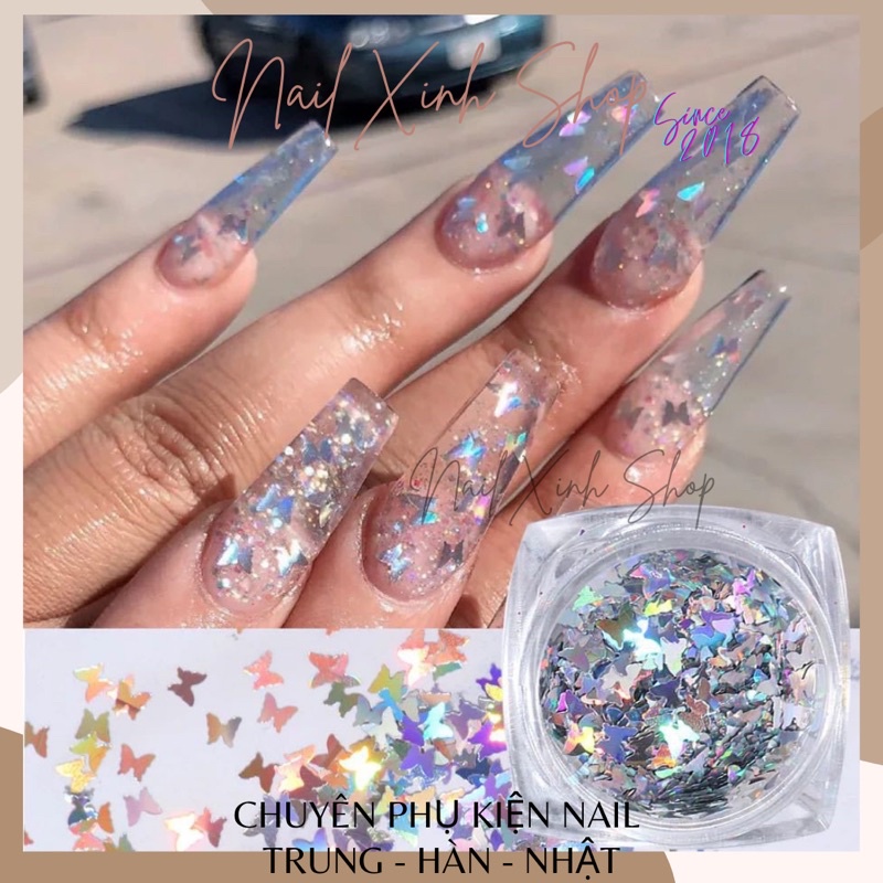 Hủ buom hologram ẩn nail nghệ thuật