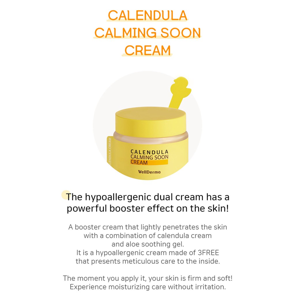 Bộ 3 sản phẩm dưỡng da cơ bản Wellderma Calendula Calming Soon Special Set