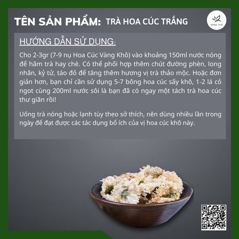✅[CHÍNH HÃNG] 150gr Trà Hoa Cúc Trắng ( Bạch Cúc) Loại 1- Tiệm Trà Nàng thơ