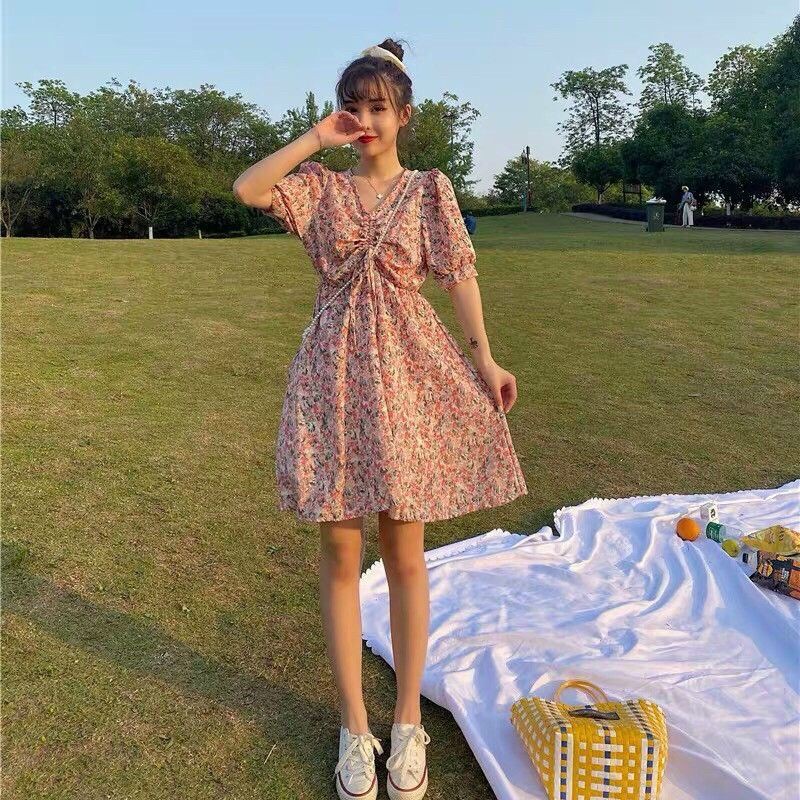 [Mã WAMT1505 giảm 10K đơn 0K] 🛑SALE GIÁ RẺ🛑Đầm Hoa Nhí Rút Ngực Form Xoè Chất Lụa Hoa Đẹp Mê Ly | BigBuy360 - bigbuy360.vn